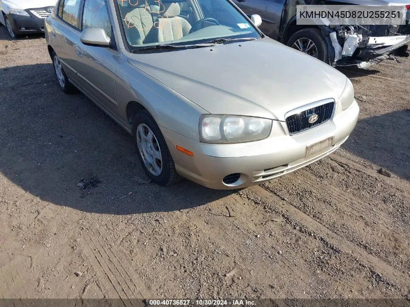 2002 Hyundai Elantra Gls VIN: KMHDN45D82U255251 Lot: 40736527