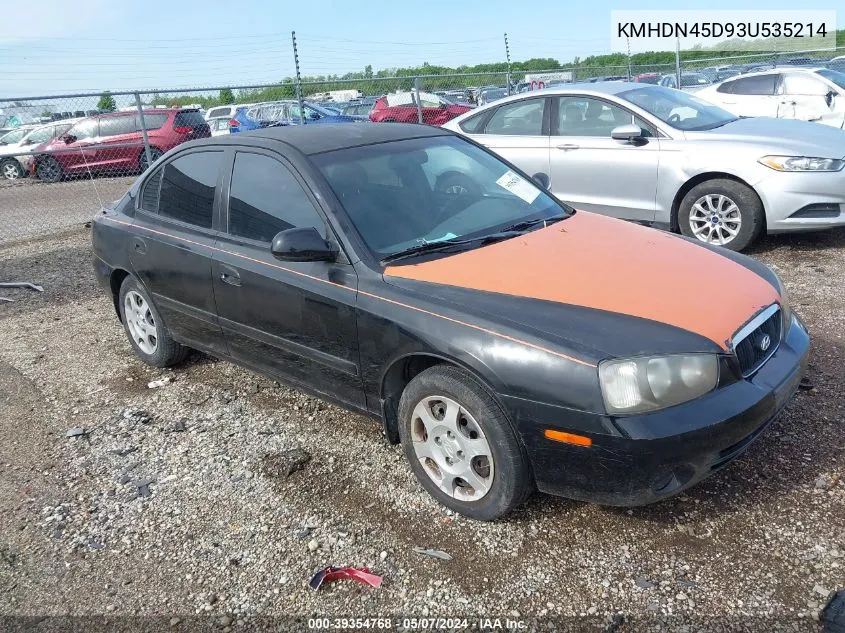 2003 Hyundai Elantra Gls/Gt VIN: KMHDN45D93U535214 Lot: 39354768