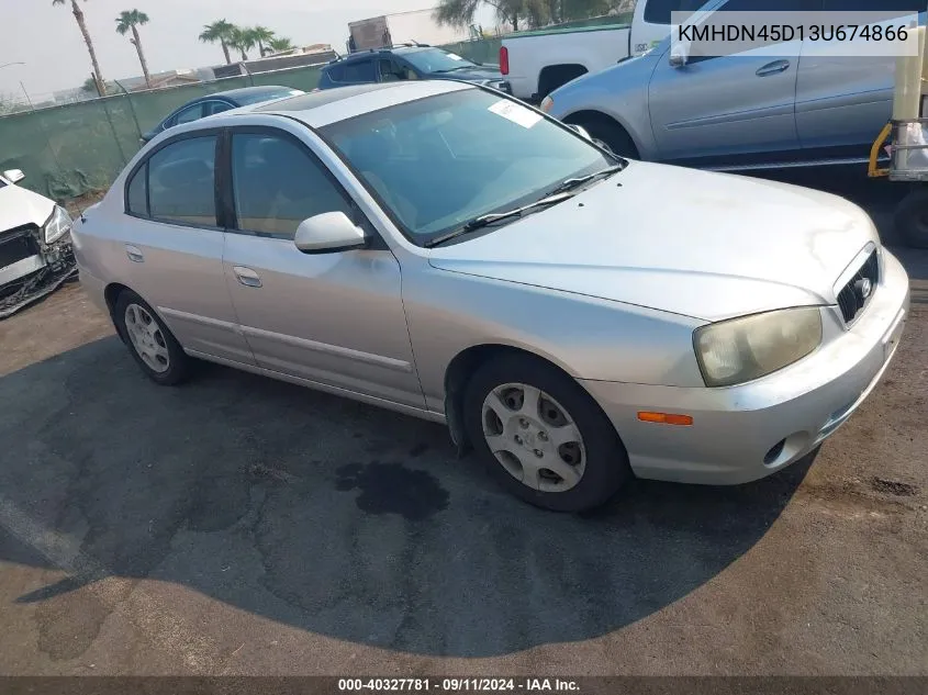 2003 Hyundai Elantra Gls/Gt VIN: KMHDN45D13U674866 Lot: 40327781