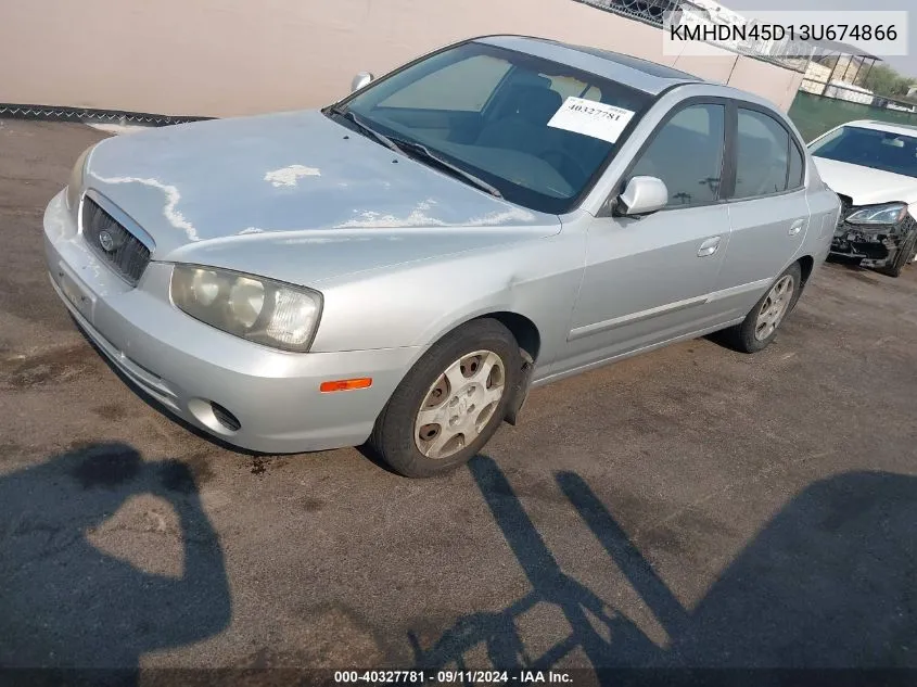 2003 Hyundai Elantra Gls/Gt VIN: KMHDN45D13U674866 Lot: 40327781