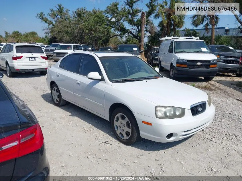 2003 Hyundai Elantra Gls/Gt VIN: KMHDN45D63U676466 Lot: 40681952