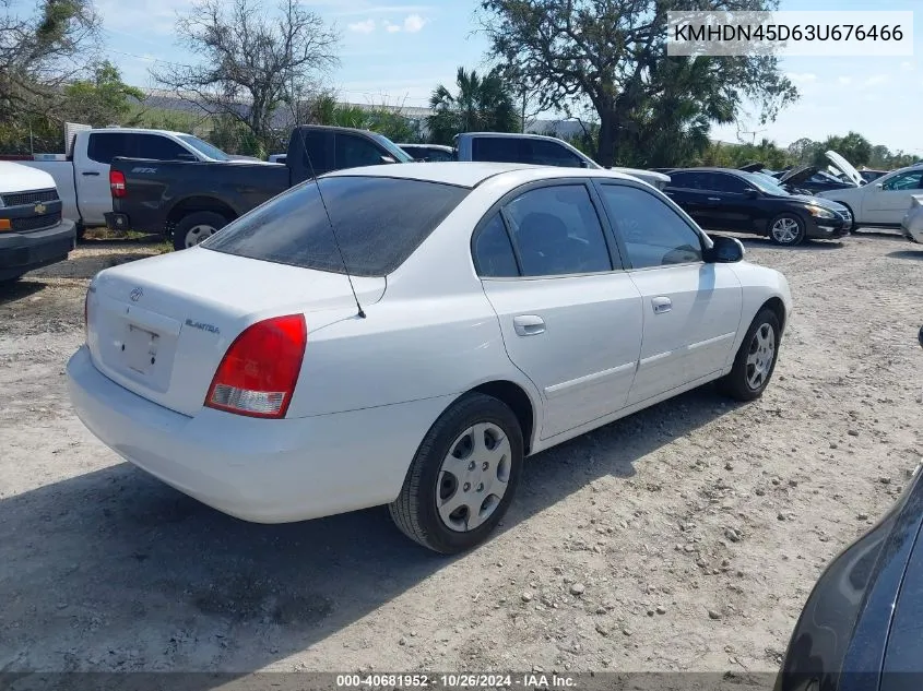 2003 Hyundai Elantra Gls/Gt VIN: KMHDN45D63U676466 Lot: 40681952