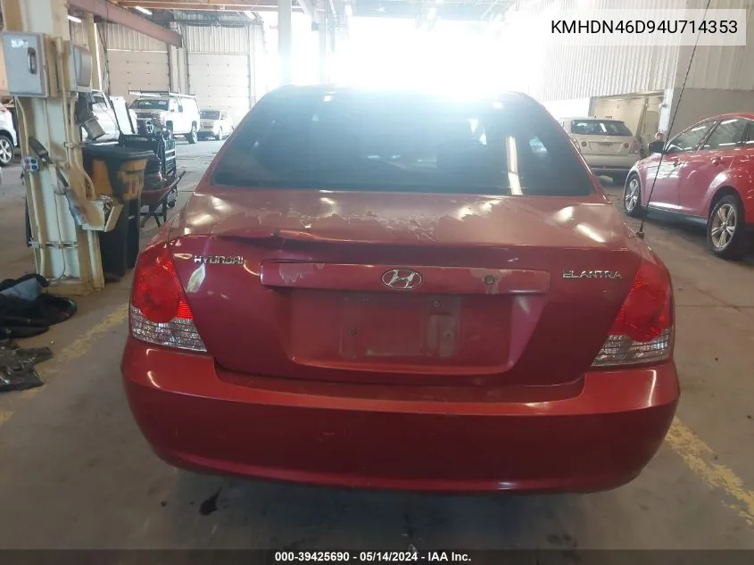 KMHDN46D94U714353 2004 Hyundai Elantra Gls/Gt