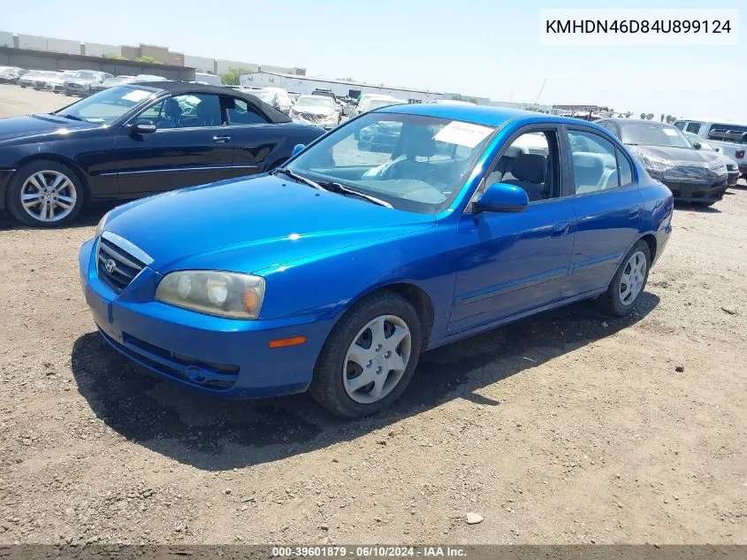 2004 Hyundai Elantra Gls/Gt VIN: KMHDN46D84U899124 Lot: 39601879