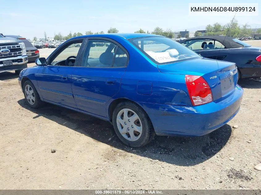 2004 Hyundai Elantra Gls/Gt VIN: KMHDN46D84U899124 Lot: 39601879