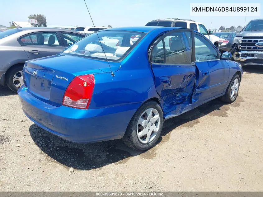 2004 Hyundai Elantra Gls/Gt VIN: KMHDN46D84U899124 Lot: 39601879