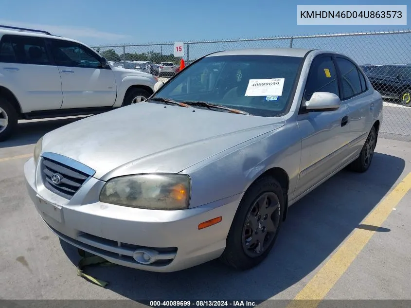 2004 Hyundai Elantra Gls/Gt VIN: KMHDN46D04U863573 Lot: 40089699