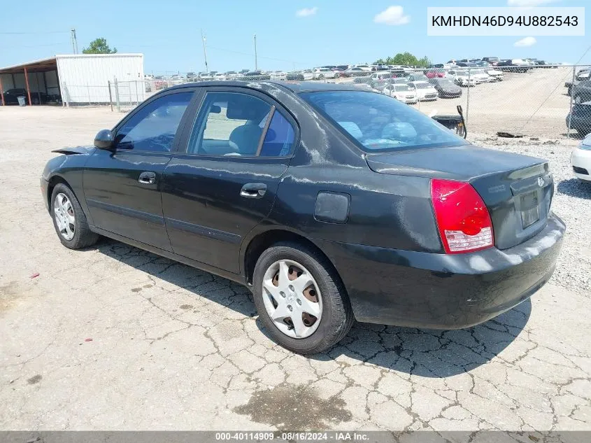 2004 Hyundai Elantra Gls/Gt VIN: KMHDN46D94U882543 Lot: 40114909