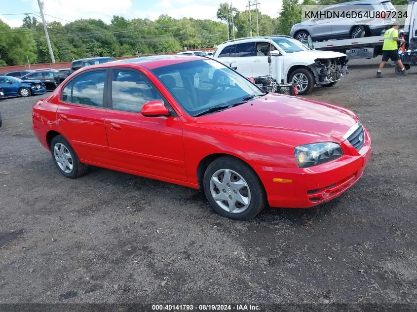 2004 Hyundai Elantra Gls/Gt VIN: KMHDN46D64U807234 Lot: 40141793