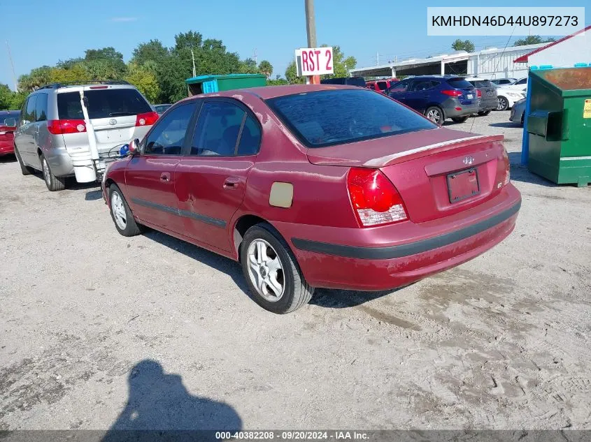 2004 Hyundai Elantra Gls/Gt VIN: KMHDN46D44U897273 Lot: 40382208