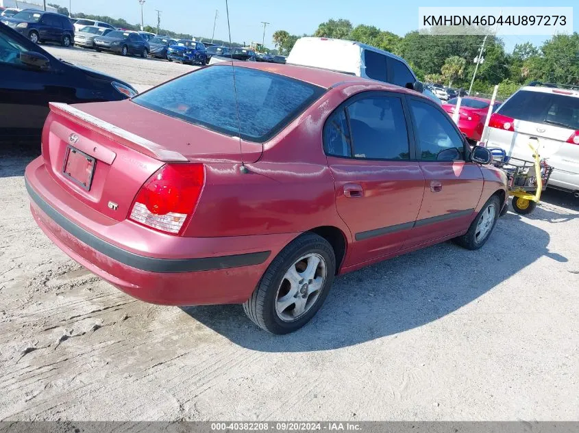 2004 Hyundai Elantra Gls/Gt VIN: KMHDN46D44U897273 Lot: 40382208