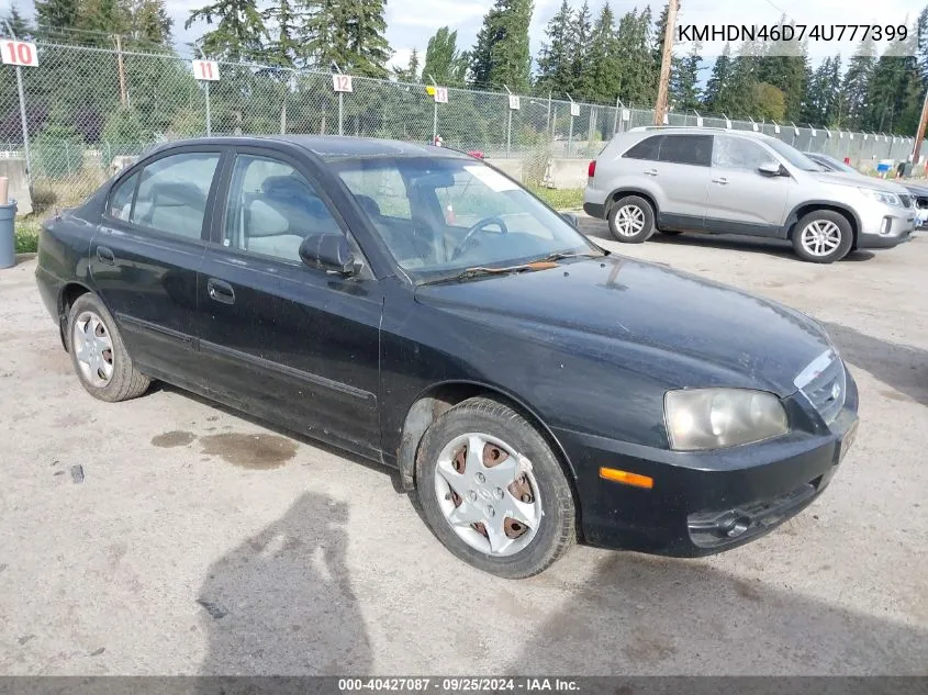 2004 Hyundai Elantra Gls/Gt VIN: KMHDN46D74U777399 Lot: 40427087