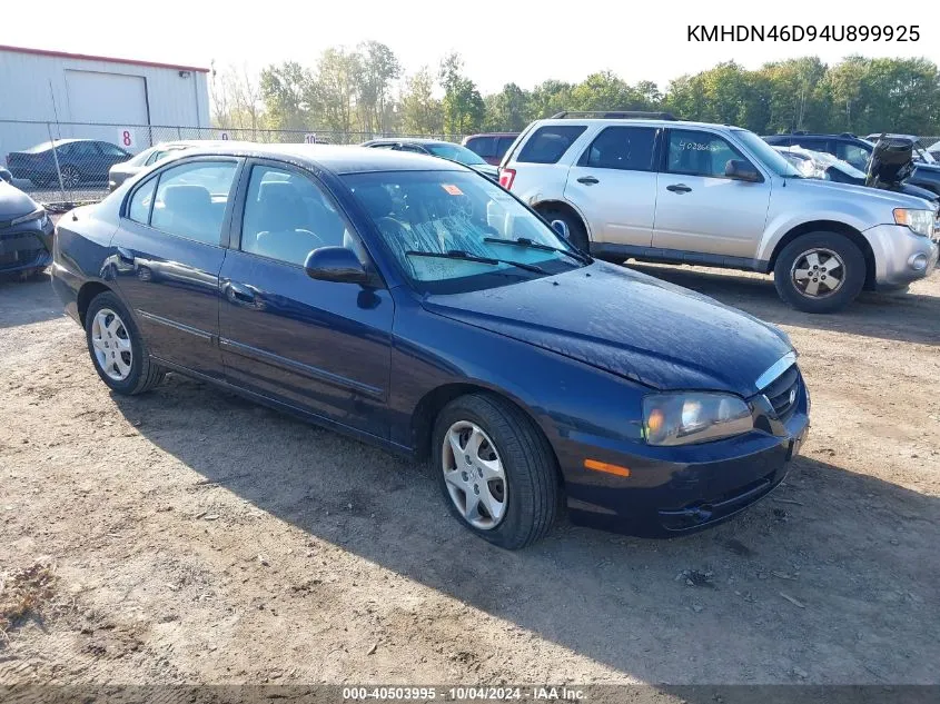 2004 Hyundai Elantra Gls/Gt VIN: KMHDN46D94U899925 Lot: 40503995