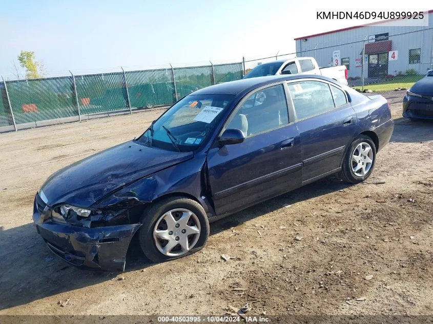 2004 Hyundai Elantra Gls/Gt VIN: KMHDN46D94U899925 Lot: 40503995