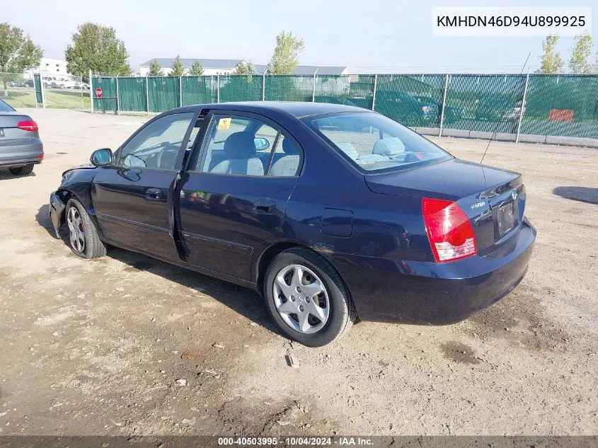 2004 Hyundai Elantra Gls/Gt VIN: KMHDN46D94U899925 Lot: 40503995