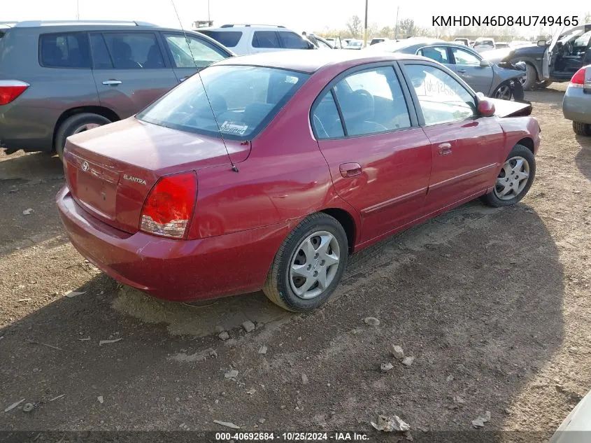 KMHDN46D84U749465 2004 Hyundai Elantra Gls/Gt