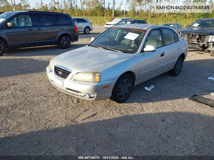 2004 Hyundai Elantra Gls/Gt VIN: KMHDN46D24U764849 Lot: 40734070