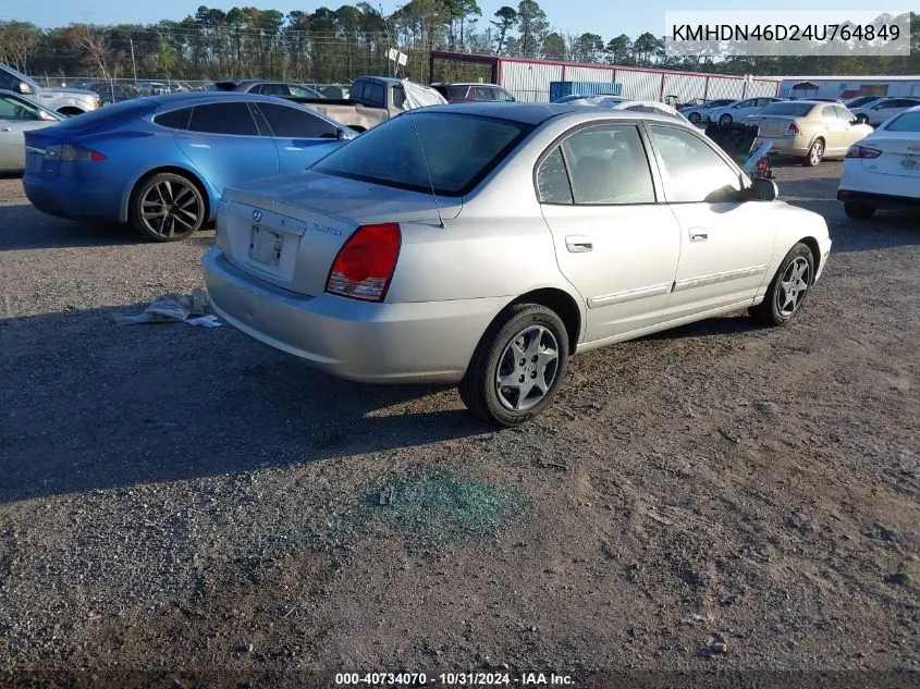 2004 Hyundai Elantra Gls/Gt VIN: KMHDN46D24U764849 Lot: 40734070