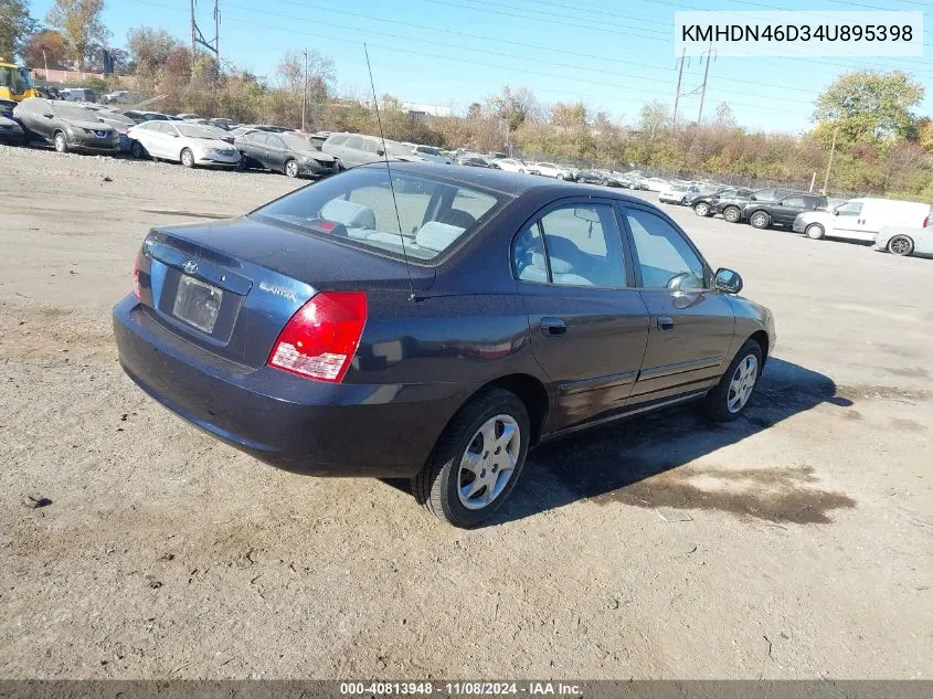 2004 Hyundai Elantra Gls/Gt VIN: KMHDN46D34U895398 Lot: 40813948