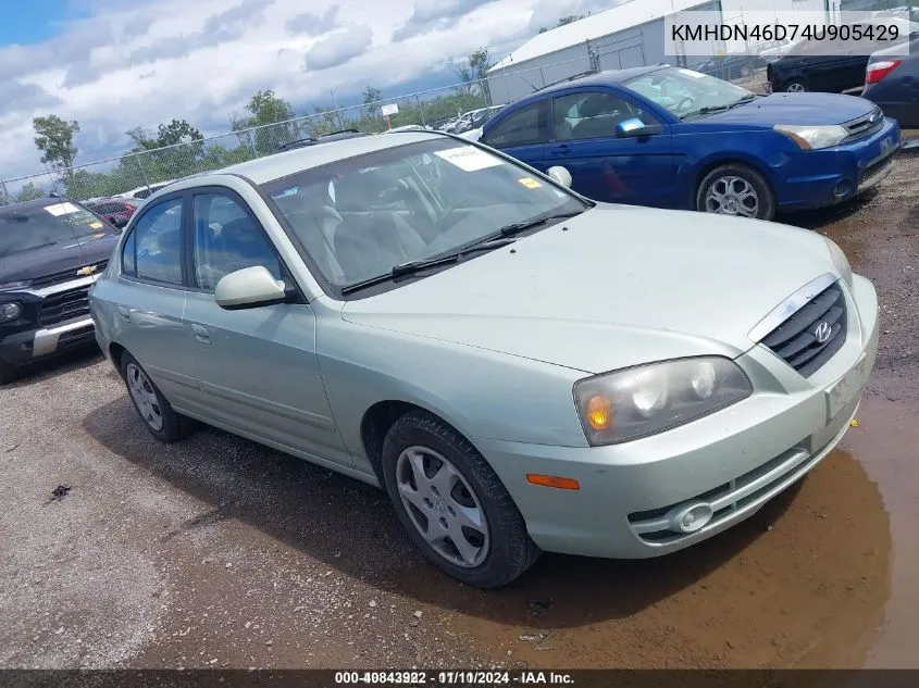 2004 Hyundai Elantra Gls/Gt VIN: KMHDN46D74U905429 Lot: 40843922