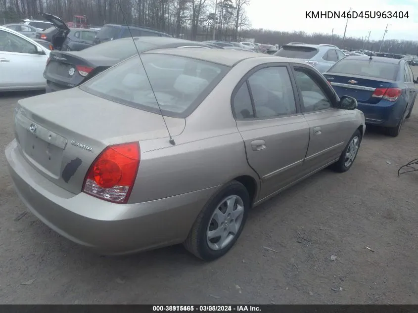 2005 Hyundai Elantra Gls/Gt VIN: KMHDN46D45U963404 Lot: 38915465