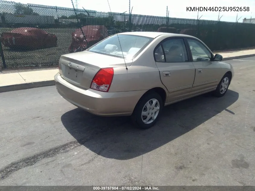 2005 Hyundai Elantra Gls/Gt VIN: KMHDN46D25U952658 Lot: 39757504