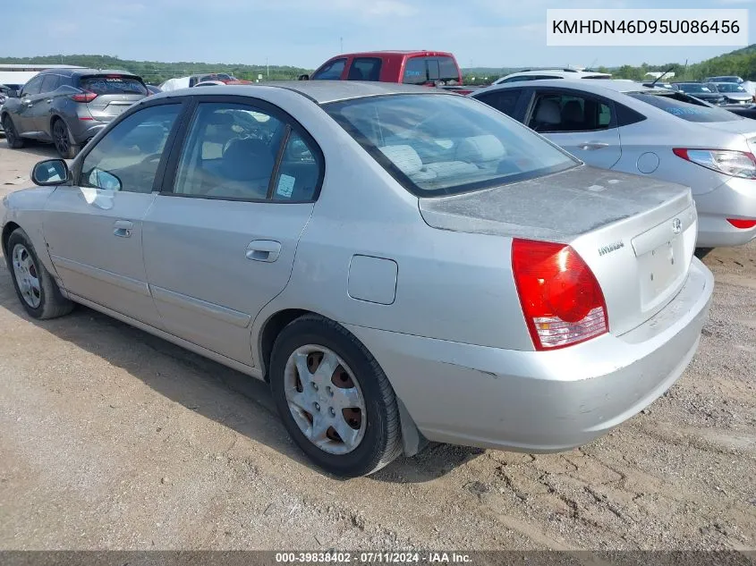 2005 Hyundai Elantra Gls/Gt VIN: KMHDN46D95U086456 Lot: 39838402