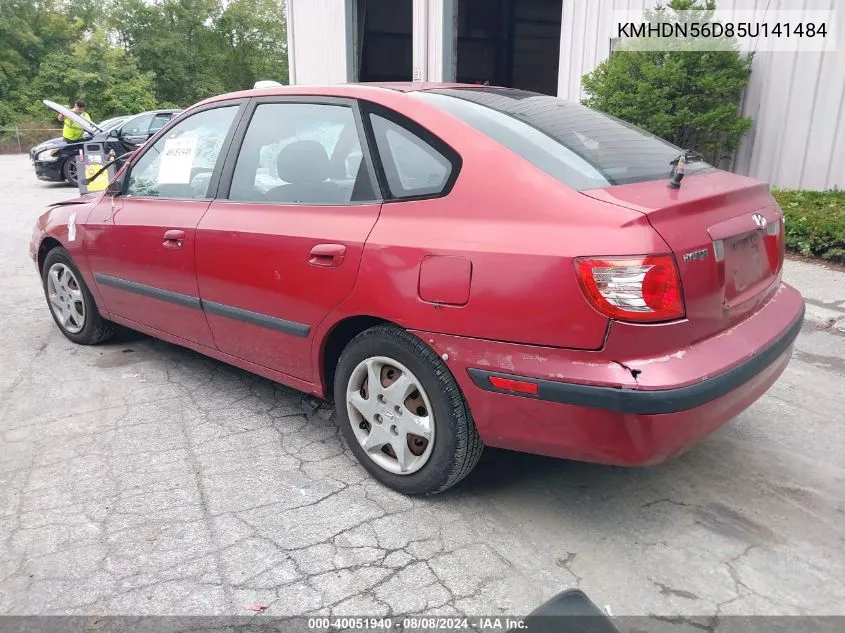 2005 Hyundai Elantra Gls/Gt VIN: KMHDN56D85U141484 Lot: 40051940