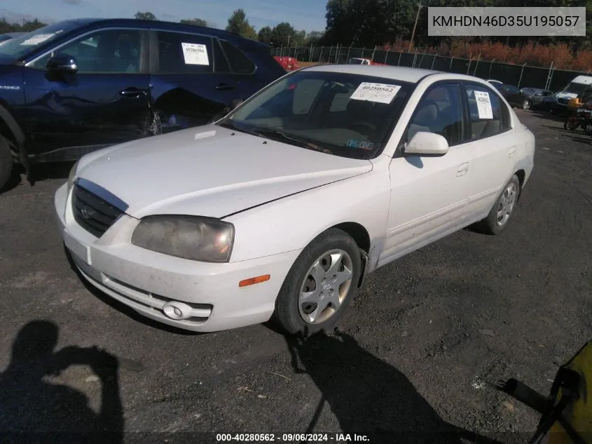 2005 Hyundai Elantra Gls/Gt VIN: KMHDN46D35U195057 Lot: 40280562