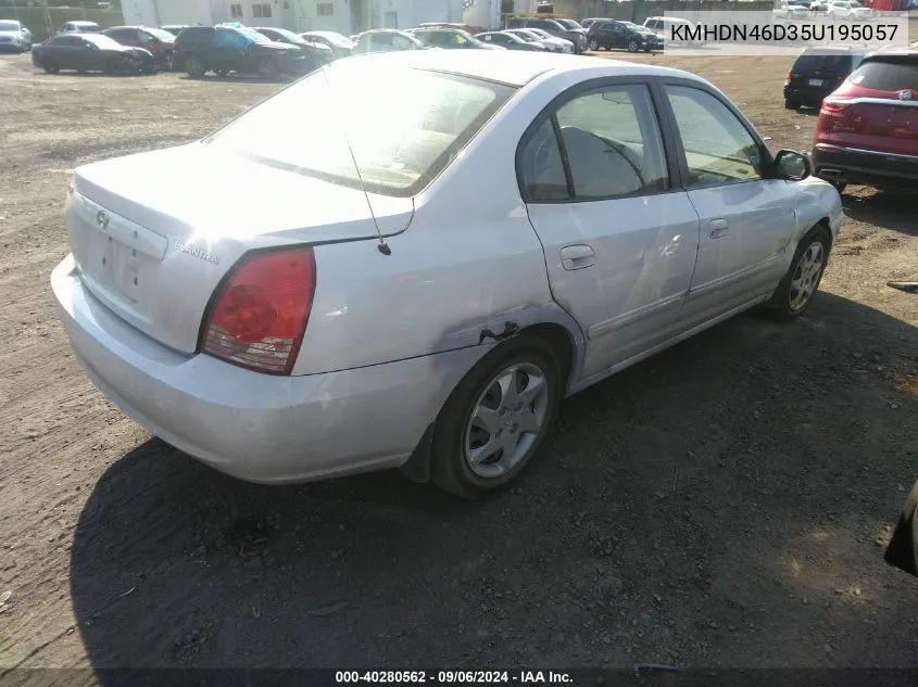 2005 Hyundai Elantra Gls/Gt VIN: KMHDN46D35U195057 Lot: 40280562