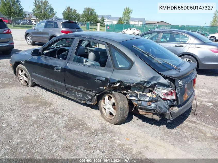 2005 Hyundai Elantra Gls/Gt VIN: KMHDN56D05U147327 Lot: 40319008