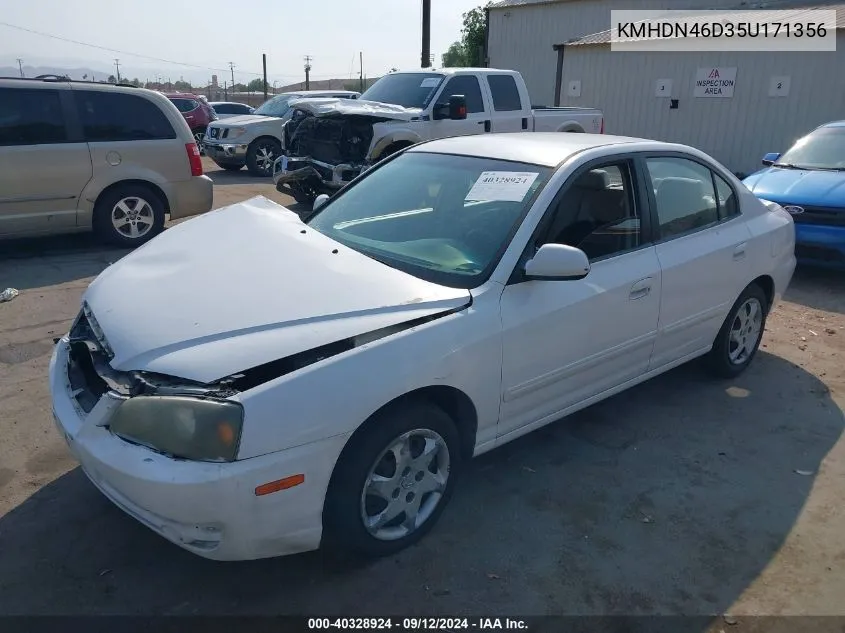 2005 Hyundai Elantra Gls/Gt VIN: KMHDN46D35U171356 Lot: 40328924