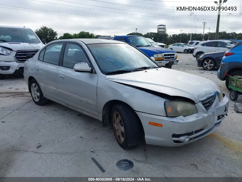 2005 Hyundai Elantra Gls/Gt VIN: KMHDN46DX5U990493 Lot: 40353555