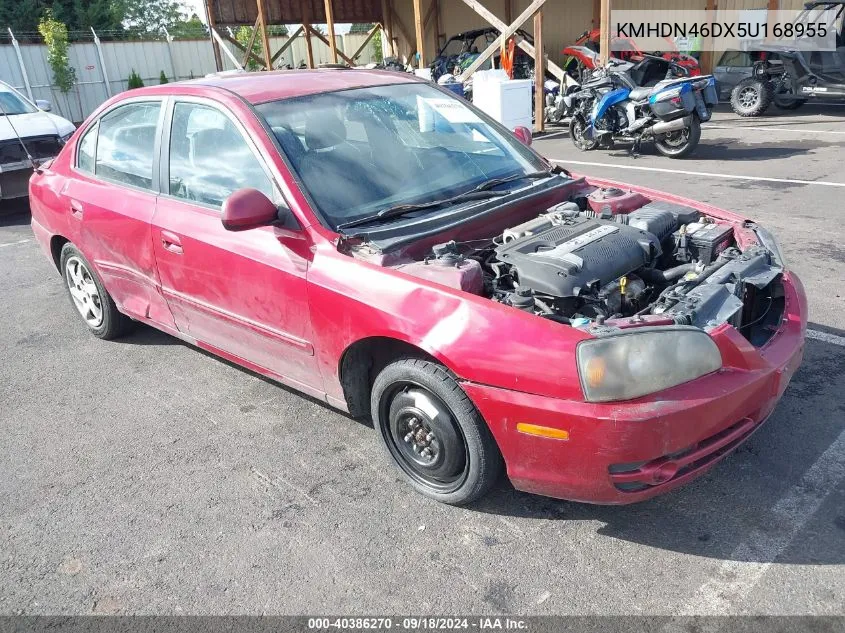 2005 Hyundai Elantra Gls/Gt VIN: KMHDN46DX5U168955 Lot: 40386270