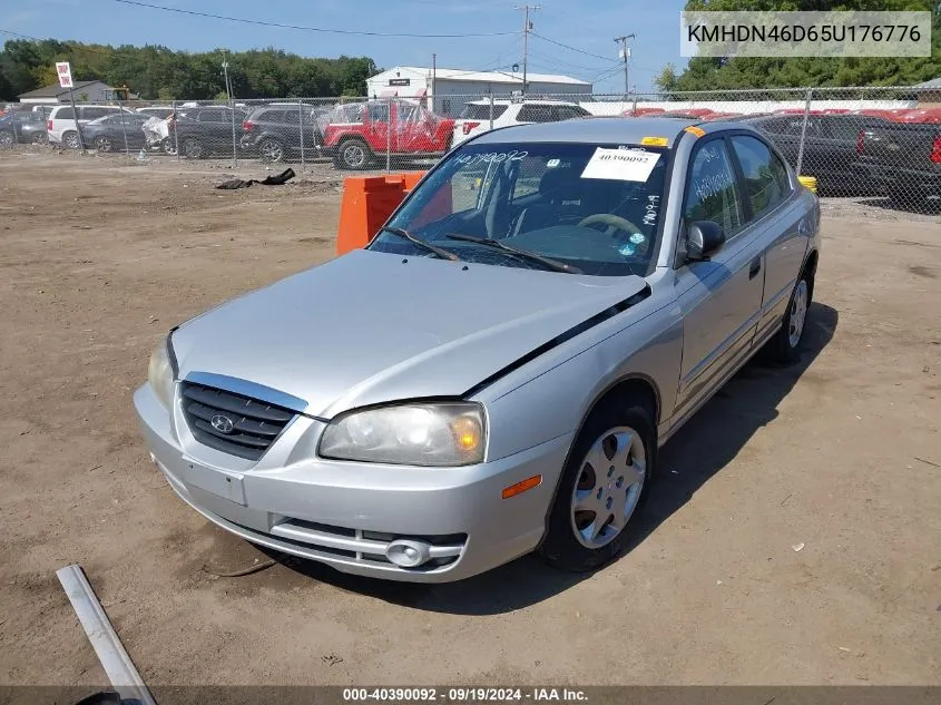 2005 Hyundai Elantra Gls/Gt VIN: KMHDN46D65U176776 Lot: 40390092