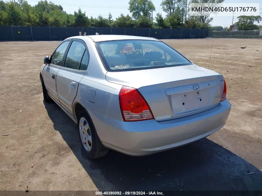 2005 Hyundai Elantra Gls/Gt VIN: KMHDN46D65U176776 Lot: 40390092