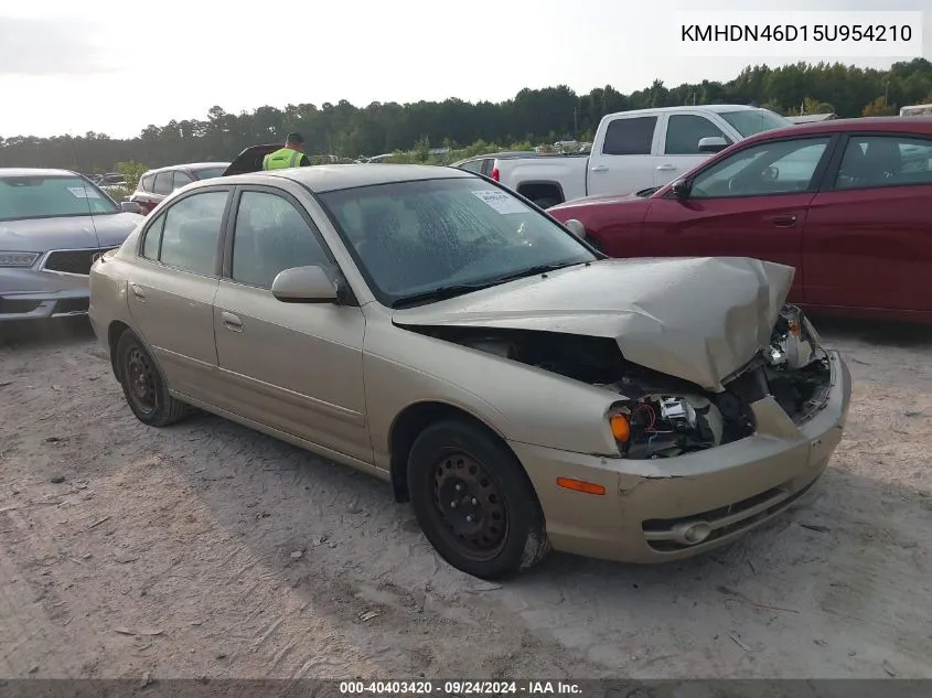 2005 Hyundai Elantra Gls/Gt VIN: KMHDN46D15U954210 Lot: 40403420