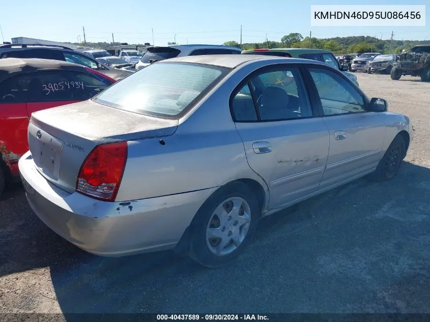 2005 Hyundai Elantra Gls/Gt VIN: KMHDN46D95U086456 Lot: 40437589