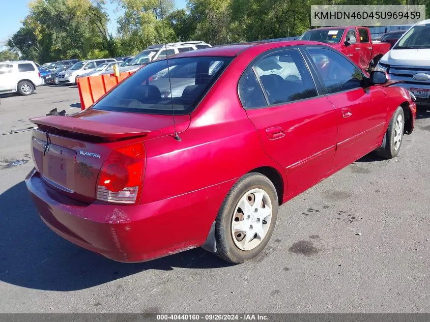 2005 Hyundai Elantra Gls/Gt VIN: KMHDN46D45U969459 Lot: 40440160