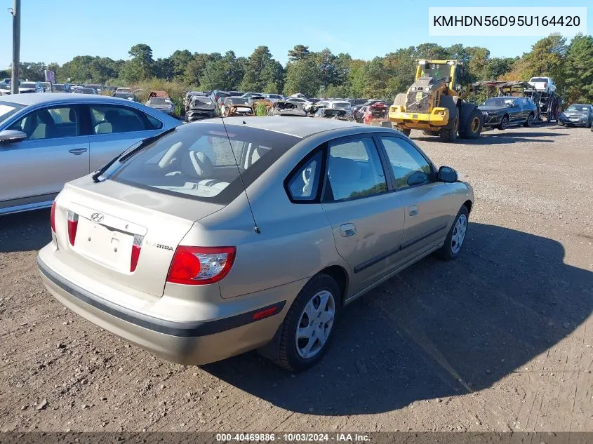 2005 Hyundai Elantra Gls/Gt VIN: KMHDN56D95U164420 Lot: 40469886