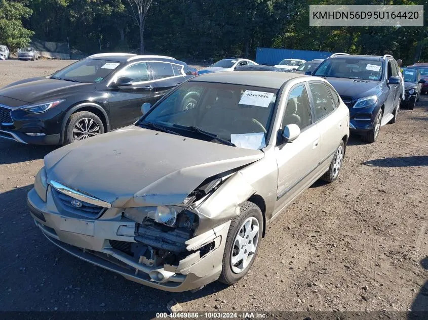 2005 Hyundai Elantra Gls/Gt VIN: KMHDN56D95U164420 Lot: 40469886