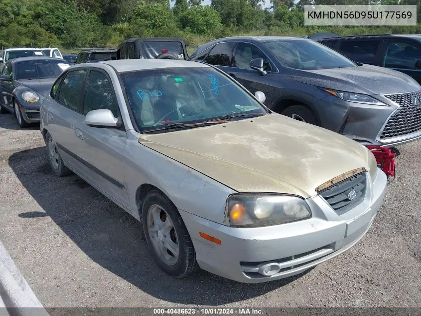 2005 Hyundai Elantra Gls/Gt VIN: KMHDN56D95U177569 Lot: 40486623