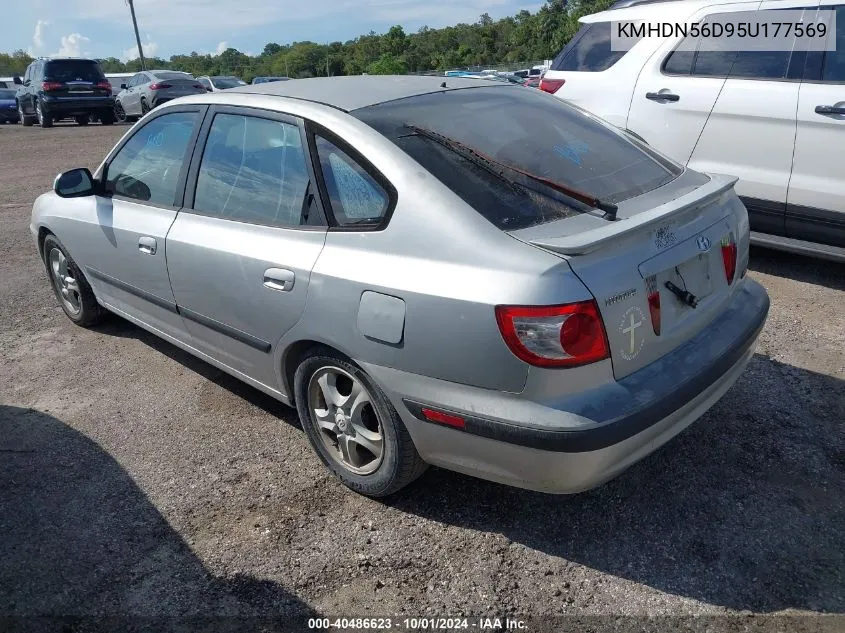 2005 Hyundai Elantra Gls/Gt VIN: KMHDN56D95U177569 Lot: 40486623