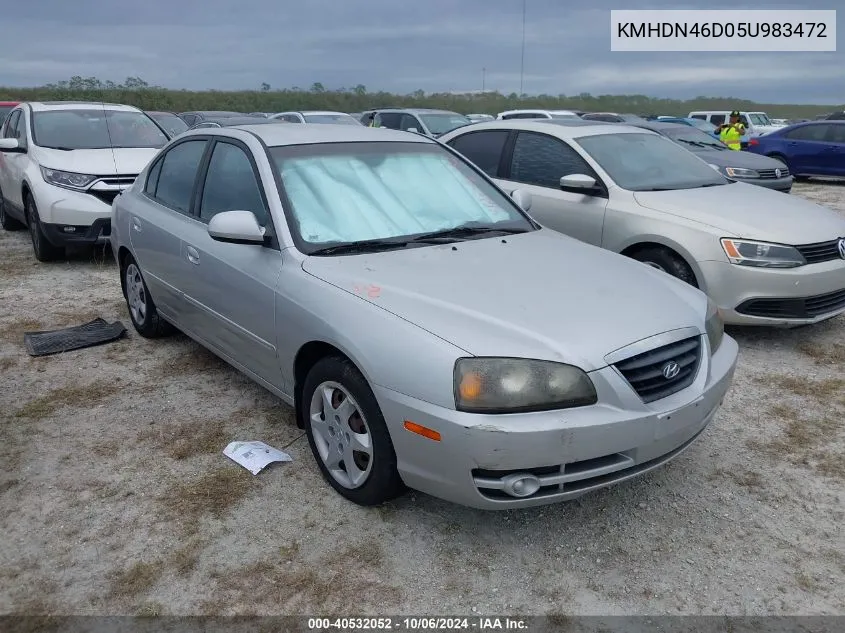 2005 Hyundai Elantra Gls/Gt VIN: KMHDN46D05U983472 Lot: 40532052