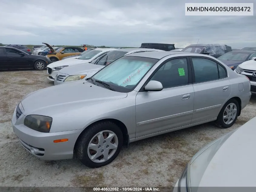 2005 Hyundai Elantra Gls/Gt VIN: KMHDN46D05U983472 Lot: 40532052