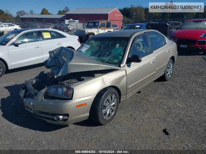 2005 Hyundai Elantra Gls/Gt VIN: KMHDN46D35U050987 Lot: 40604282