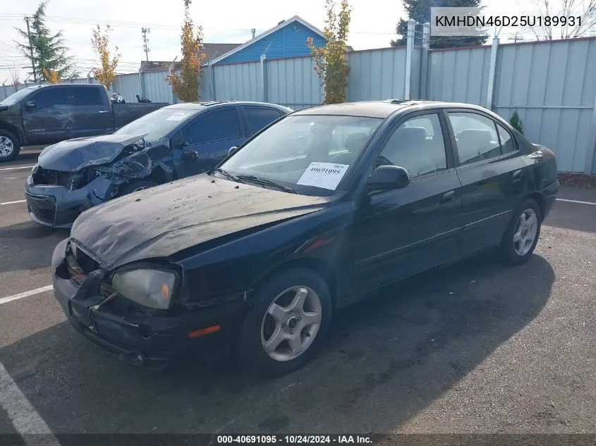 KMHDN46D25U189931 2005 Hyundai Elantra Gls/Gt