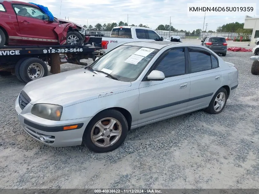 2005 Hyundai Elantra Gls/Gt VIN: KMHDN46D65U019359 Lot: 40838622