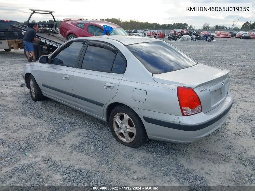 2005 Hyundai Elantra Gls/Gt VIN: KMHDN46D65U019359 Lot: 40838622