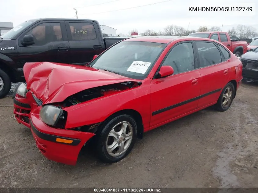 2005 Hyundai Elantra Gls/Gt VIN: KMHDN56D65U132749 Lot: 40841837